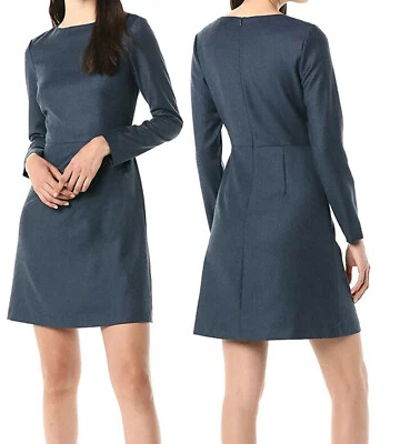 NWT $495 Theory Wool Flannel Long Sleeves Dress - Image 1 of 4