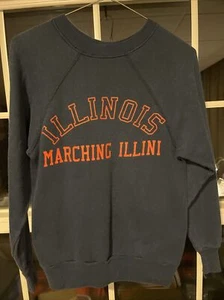VTG Marching Illini Sweatshirt Illinois Vintage Women No Tags Size Medium Small - Picture 1 of 4