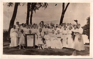 Group of Women & Girls in Matching White Dresses Celebration 1918 RPPC Postcard - Picture 1 of 2