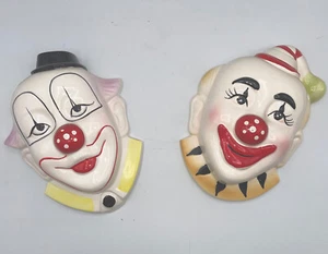 Davar Originals Clown Porcelain Wall Art Set Of 2 ￼ - Picture 1 of 5
