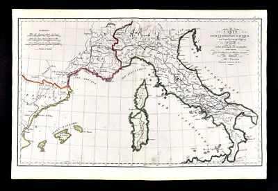 1818 D'Anville Map Ancient Roman Europe Hannibal Route Spain France Italy Rome - Image 1 of 3