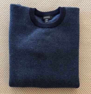 Barneys New York Navy Cashmere Crew Neck Sweater, Men, Never Worn, Size: Medium - Image 1 of 4