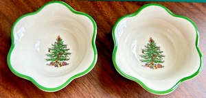 Spode Christmas Tree Mini 3.5 Inch Bowls Set of Two Porcelain - Picture 1 of 6