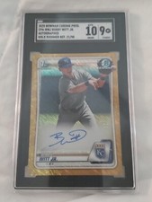 2020 Bowman Chrome Bobby Witt Jr 21/50 Gold Shimmer Auto Refractor SGC 9/10