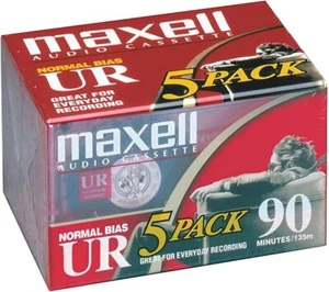 Maxell Ur 90 cintas de casete de audio 90 minutos sesgo normal paquete de 5 selladas - Imagen 1 de 1