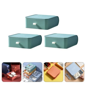 3Pcs Simple Plastic Desktop Storage Box Desktop Storage Container - Picture 1 of 12