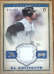 2006 Upper Deck Artifacts AL/NL Artifacts Carl Crawford AL-CC #’d 074/325 - Picture 1 of 2