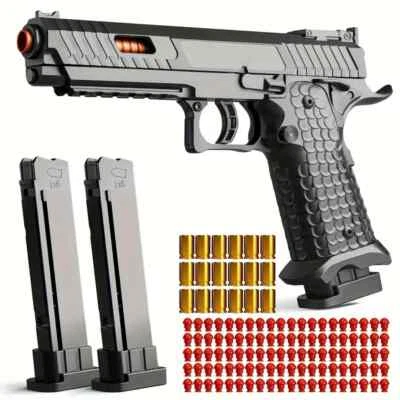 NEW Realistic Kids Toy Gun Soft Bullet Pistol w/ Ejecting Soft Bullets & Shells - Image 1 of 4