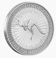 2023 Australia Kangaroo $1 coin 99.99% Silver 1 oz Perth Mint ~1952-2022 obverse