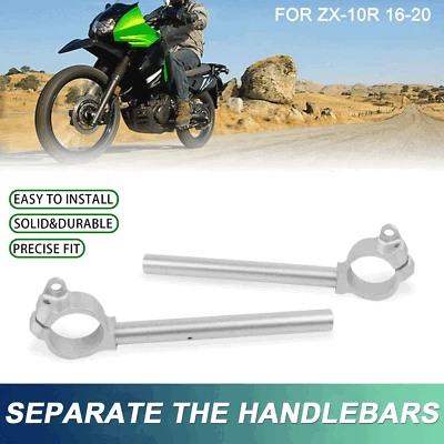 Manillar plateado 49 mm manillar con clip para Kawasaki Ninja ZX-10R 2016-2020 Foto 1 de 4