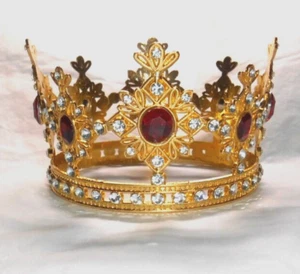 "CORONA DE MUÑECA 10" Joya Roja ORO Cissy, Princesa Isabel, Shirley Temple REINA - Imagen 1 de 12