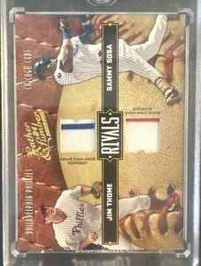 2004 Donruss Leather & Lumber - Rivals Jim Thome, Sammy Sosa #LLR-40 Jersey /250 - Picture 1 of 2