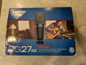 Microphone à condensateur polyvalent Shure PG27-USB en boîte avec support câble - Photo 1/11