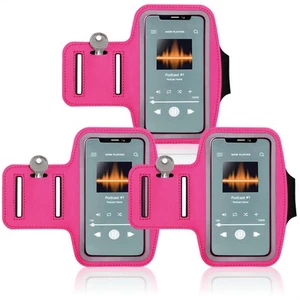 3x Sportarmband - Armtasche für das Smartphone - optimal für Sport in pink - Photo 1/8