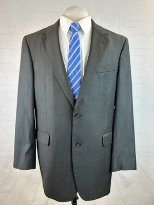 Jos A Bank Men's Dark Gray Striped Wool Two Button Suit 44L 39X32 $895 - Image 1 of 4