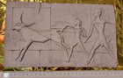 Theben Ägypten Pharao +Sohn / Tochter Stierjagt ? Grabplatte Relief Kopie?Gips?