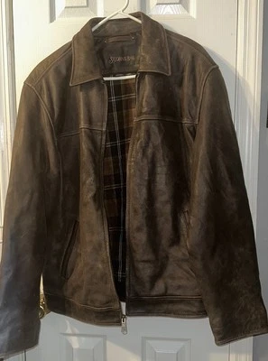 St. Johns Bay Vintage 80s Flannel Lined Large Bomber Jacket - Image 1 of 4