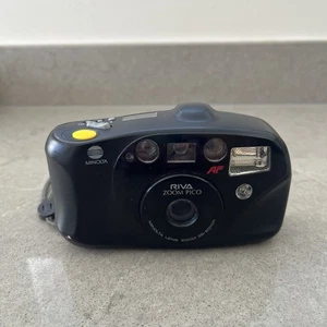 Minolta Filmkamera Riva Zoom Pico AF QD schwarz 38-60mm Objektiv getestet funktioniert - Bild 1 von 9