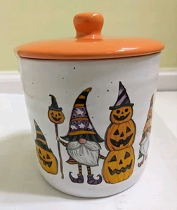 Spinnweben und Kessel Kanister Glas Niedlich Wichtel Hexe Halloween Kürbisse Neu - Bild 1 von 8