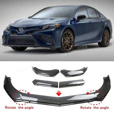 For Toyota Camry LE XLE Carbon Fiber Style Front Bumper Lip Spoiler Splitter Foto 1 de 4