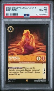 PSA 10💥💥 Rapunzel Legendary 2023 Disney Lorcana EN 1 #18 GEM MINT - Imagen 1 de 3