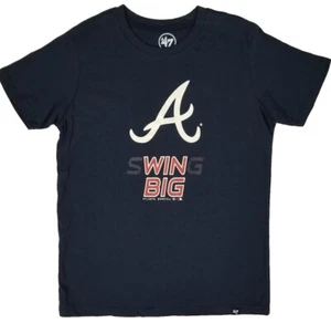 '47 Brand ATLANTA BRAVES S-Win-G Big Baseball Washed Graphic T-Shirt Youth L MLB - Picture 1 of 7