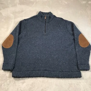 Mountain Khakis Sweater Mens Size 2XL Blue Speckled Pullover Wool Blend 1/4 Zip - Picture 1 of 14