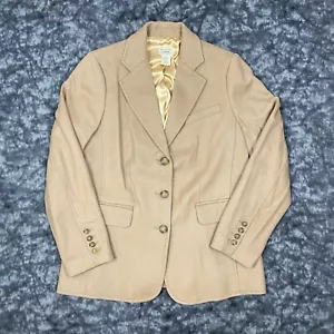 Giacca blazer cappotto LL Bean lana cashmere lana peggiorata marrone chiaro donna 3 bottoni 12 REG - Foto 1 di 10