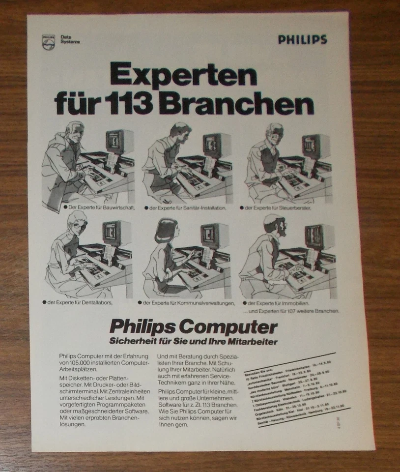Seltene Werbung PHILIPS Computer - Experten für 113 Branchen 1980 - Image 1 of 1