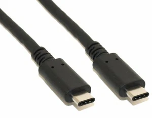 3ft USB 3.2 Gen 2 Type-C Male/Male Cable  PD to 100W/5A  10Gbps Black - Picture 1 of 3