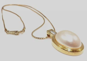 Avon Halskette vergoldet - 80er Jahre Vintage - Kunstperlen Anhänger - Bild 1 von 3