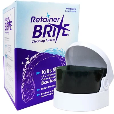 Retainer Brite & Sonic Cleaner ~ Cleaning Tablets Case Clean Braces Trays Guards
