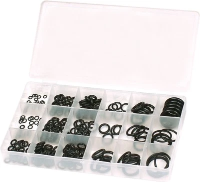 GUARNIZIONI O-RING ASSORTIMENTO 225 PZ IN SCATOLA TRASPARENTE 18 MISURE 930310 - Immagine 1 di 3