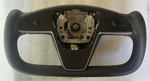 2021-2024 Tesla Model S X Yoke Type Steering Wheel Factory OEM 1965131-00-C - Picture 1 of 6