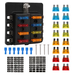 Caja de fusibles 32V 8 vías soporte bloque con indicador LED para coche barco marino - Imagen 1 de 22