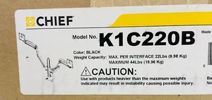 Chief Kontour K1C220B Dynamic Height-Adjustable Column Dual Monitor Mount, Black - Picture 1 of 3