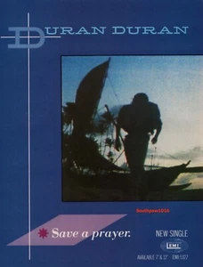 1982 Duran Duran "Save A Prayer"  Single Release Music Industry Promo Reprint Ad - Picture 1 of 1