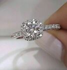2Ct Round Cut Simulated Luster Diamond Engagement Ring In 14K White Gold Plated