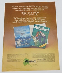 1980 Alaska Vacation Guidebook Travel Tourism Advertising Print Ad Vintage - Picture 1 of 3