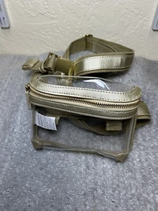 Women’s Belt Bag CAPRI DESIGNS Clear with Gold Trim - Picture 1 of 6