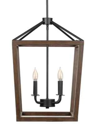 Globo Eléctrico 4 Luces 14"W LED Vela Cónica Colgante Negro 61036 Foto 1 de 2