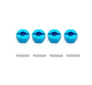 Kit esagonale ruota alluminio 12 mm per TAMIYA TT-02 TT02 TT-01 TT01 lega blu (x4) - Foto 1 di 1