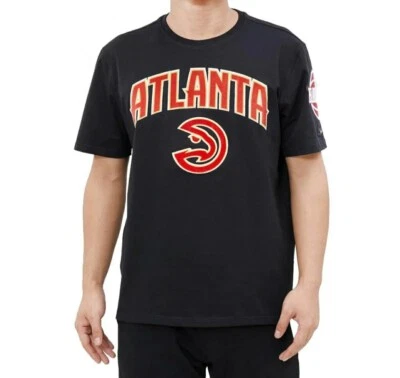 Camiseta masculina preta Pro Standard NBA Atlanta Hawks logotipo empilhado Pro Team nova.  - Imagem 1 de 3