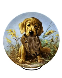 Caught in the Act the Golden Retriever Bradex No. 84-K41-51.2 Collector's Plate - Picture 1 of 2