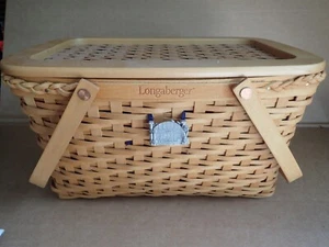 Longaberger 2000 Founder's Market Basket w Woven Lid Protector Collector's Club - Picture 1 of 13