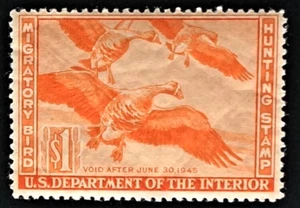 1944 US Federal Duck Stamp, RW11, White-fronted Geese, Mint NH - Picture 1 of 2