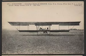 Cartolina Aviazione Francese RPPC Biplano De Sommer - Foto 1 di 2