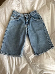 Vintage Levi's Jean Shorts Youth Boys 8 Orange Tab 550 Slim Fit Blue Denim - Picture 1 of 4