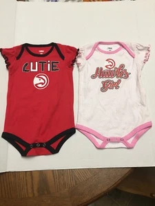 Atlanta Hawks Creeper Bodysuits 18 month Infant Girls NEW NBA Basketball 2 Diffe - Picture 1 of 5
