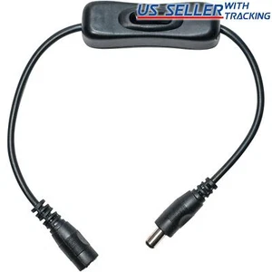 Inline DC Power Switch with 5.5mm x 2.1mm Barrel Connectors for LED Strip Light - Picture 1 of 2